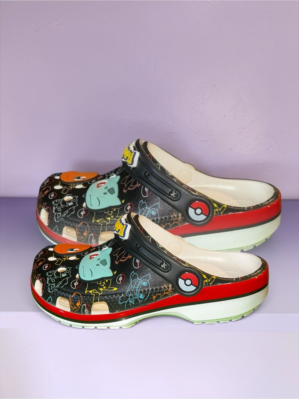 Pokémon-Themed Slip-On Clog in Black and Red kids